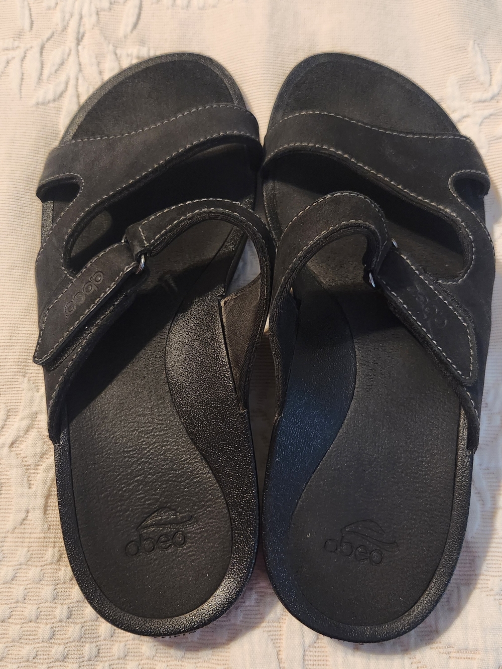 Abeo Black Comfort Slip-On Sandals